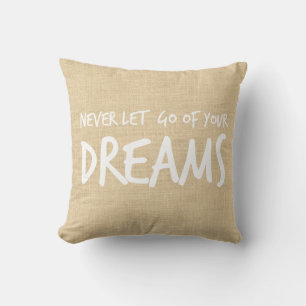 Jute Motivationszitat Einstellung, Ziele Träume Kissen