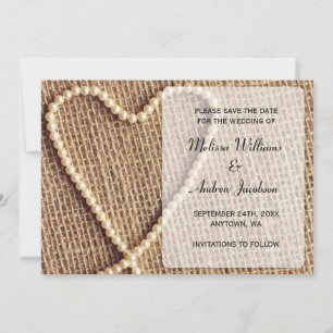 Jute-Perlen-Herz-Save-the-Date-Ankündigung Save The Date