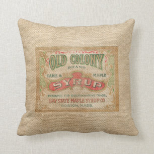 Jute Sack Vintage-Sirup-Werbung Kissen