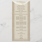 Jute-Schleife und Spitze Hochzeitsprogramm Programm (Rückseite)