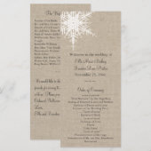 Jute-Schneeflocken-Hochzeitsprogramm Programm (Vorne/Hinten)