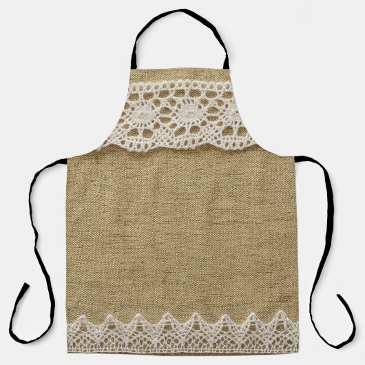 Jute, Spitze Stoffstruktur. Schürze (Vorderseite)