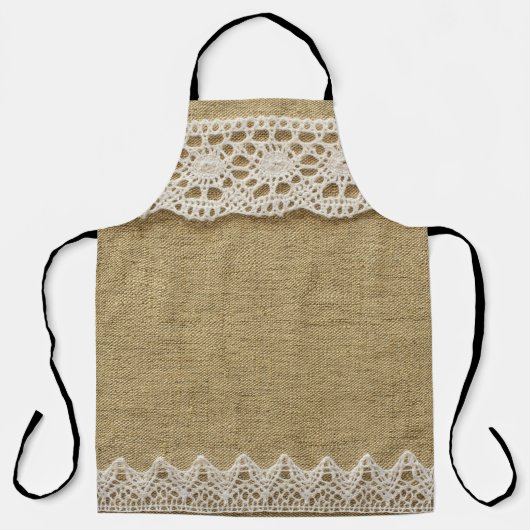 Jute, Spitze Stoffstruktur. Schürze (Vorderseite)
