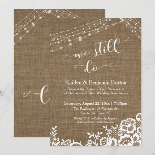 Jute-Spitzen-Lichterkette Wir Machen Immer Noch Ju Einladung