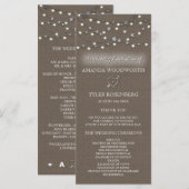 Jute-Stern-Lichterkette Rustikale Hochzeitsprogram Programm (Vorne/Hinten)