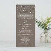 Jute-Stern-Lichterkette Rustikale Hochzeitsprogram Programm (Stehend Vorderseite)