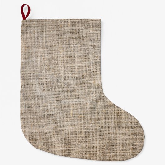 Jute Textile Großer Weihnachtsstrumpf (Vorderseite)
