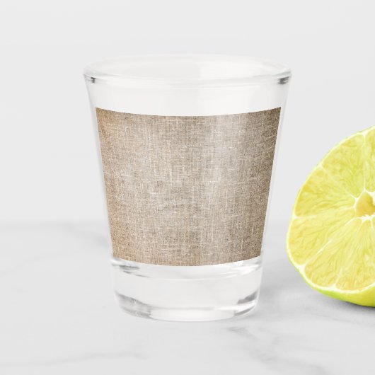 Jute Textile Schnapsglas (Vorderseite)