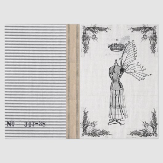 Jute-Ticking-Kleidermodell Feen-Gewebe Seidenpapier (Vorderseite)