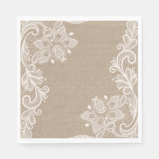 Jute und Spitze Blumen Papier Serviette (Vorderseite)