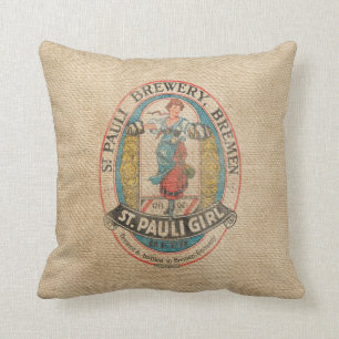 Jute Vintage Brauerei Bierwerbung Kissen