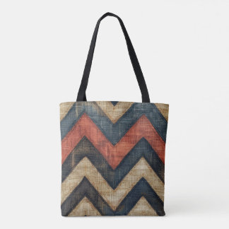 Jute Zickzack Tote Bag Tasche