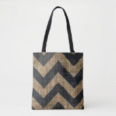 Jute Zickzack Tote Bag Tasche (Vorderseite)