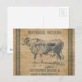 Jutebeutel für Kuhfutter Postkarte (Vorne/Hinten)