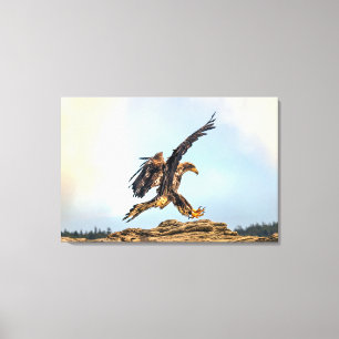 Juvenile Bald Eagle Landing Leinwanddruck