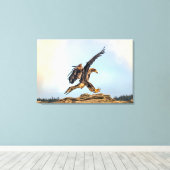 Juvenile Bald Eagle Landing Leinwanddruck (Insitu (Holzboden))