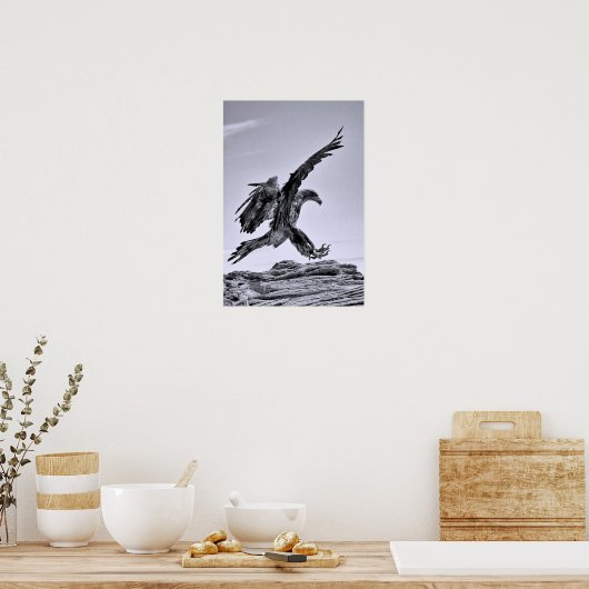 Juvenile Bald Eagle Landing Poster (Küche)