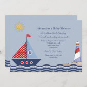 Juvenile Boy Nautical Invasion Einladung (Vorne/Hinten)