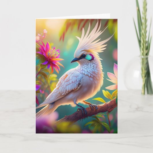 Juvenile Creush Feather Dove Fantasy Bird Karte (Vorderseite)