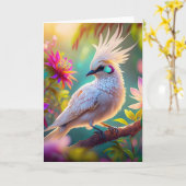 Juvenile Creush Feather Dove Fantasy Bird Karte (Gelbe Blume)
