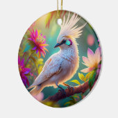 Juvenile Creush Feather Dove Fantasy Bird Keramik Ornament (Links)