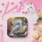 Juvenile Creush Feather Dove Fantasy Bird Pappteller (Party)