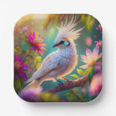 Juvenile Creush Feather Dove Fantasy Bird Pappteller (Vorderseite)