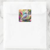 Juvenile Creush Feather Dove Fantasy Bird Quadratischer Aufkleber (Tasche)