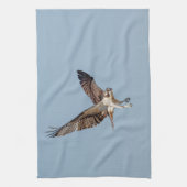 Juvenile Osprey im Flugzeug Geschirrtuch (Vertikal)