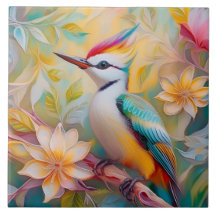 Juvenile Rainbow Woodpecker Fantasy Bird