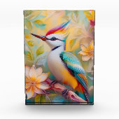 Juvenile Rainbow Woodpecker Fantasy Bird Fotoblock (Vorderseite)
