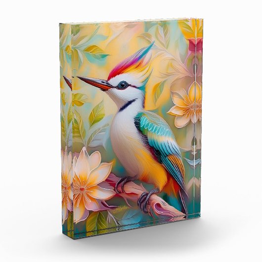 Juvenile Rainbow Woodpecker Fantasy Bird Fotoblock (Links)