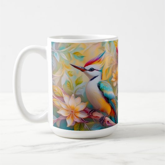 Juvenile Rainbow Woodpecker Fantasy Bird Kaffeetasse (Links)