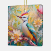Juvenile Rainbow Woodpecker Fantasy Bird Keramikornament (Links)