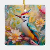 Juvenile Rainbow Woodpecker Fantasy Bird Keramikornament (Vorderseite)