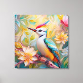 Juvenile Rainbow Woodpecker Fantasy Bird Leinwanddruck (Vorderseite)