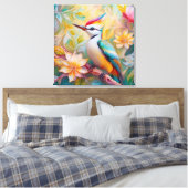 Juvenile Rainbow Woodpecker Fantasy Bird Leinwanddruck (Insitu (Schlafzimmer))