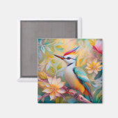 Juvenile Rainbow Woodpecker Fantasy Bird Magnet (Vorderseite/Rückseite)