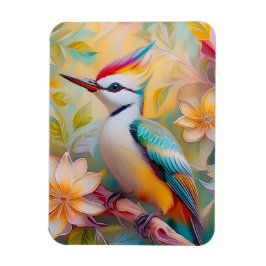 Juvenile Rainbow Woodpecker Fantasy Bird Magnet