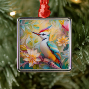 Juvenile Rainbow Woodpecker Fantasy Bird Ornament Aus Metall