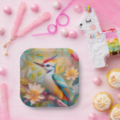 Juvenile Rainbow Woodpecker Fantasy Bird Pappteller (Party)