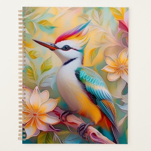 Juvenile Rainbow Woodpecker Fantasy Bird Planer (Vorderseite)