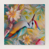 Juvenile Rainbow Woodpecker Fantasy Bird Puzzle (Horizontal)