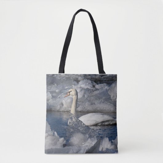 Juvenile Swan im Fluss Icey Tasche (Vorderseite)