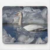 Juvenile Swan in Icey River Mousepad (Vorne)