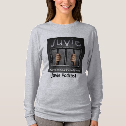 juvie Logo Lang-Sleeved T - Shirt-Grau T-Shirt (Vorderseite)
