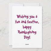 Juvinile Personalisiert Erntedank Holiday Card Feiertagskarte (Rückseite)