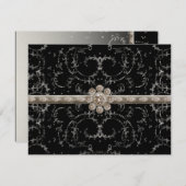 Juwel-Blick-Silber Bling achteckiger Einladung (Vorne/Hinten)