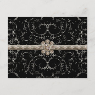 Juwel-Blick-Silber Bling achteckiger Einladung