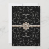 Juwel-Blick-Silber Bling achteckiger Einladung (Vorderseite)